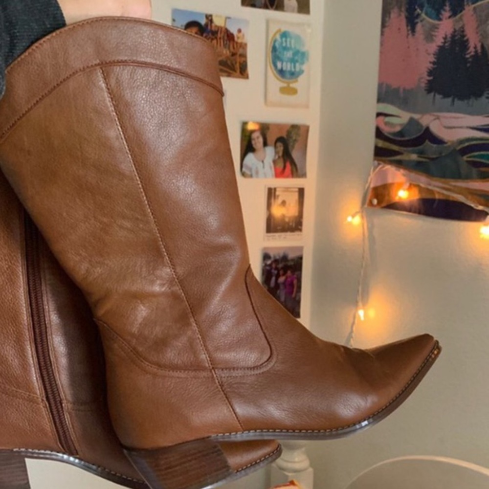 Anne Klein Brown Cowboy boots.